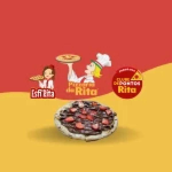 Pizza Pequena (4 Fatias) Chocolate ao Leite com Morango (R$49,90)